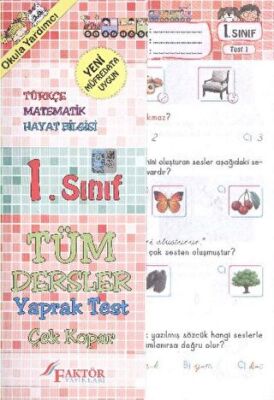 1. Sınıf Yaprak Test Türkçe - Matematik - Hayat Bilgisi