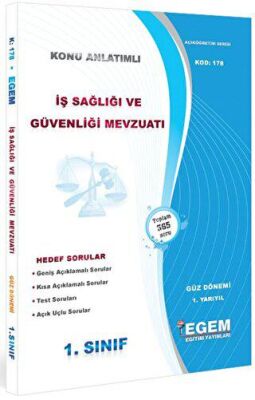 1. Sınıf 1. Yarıyıl İş Sağlığı ve Güvenliği Mevzuatı Konu Anlatımlı Soru Bankası - Kod 178 kapağı