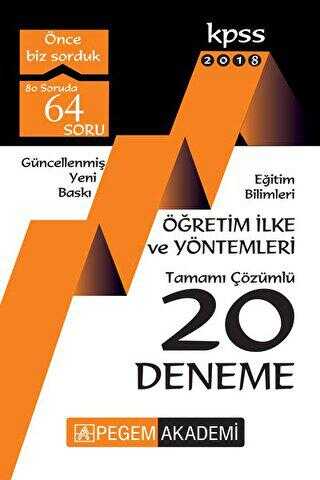 2018 KPSS Eğitim Bilimleri Öğretim İlke ve Yöntemleri Tamamı Çözümlü 20 Deneme