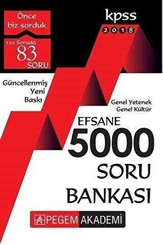 2018 KPSS Genel Yetenek Genel Kültür Efsane 5000 Soru Bankası