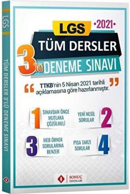 LGS Tüm Dersler 3`lü Deneme kapağı