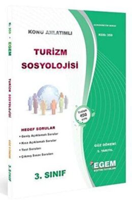 3. Sınıf 5. Yarıyıl Turizm Sosyolojisi Konu Anlatımlı Soru Bankası Kod: 359 kapağı