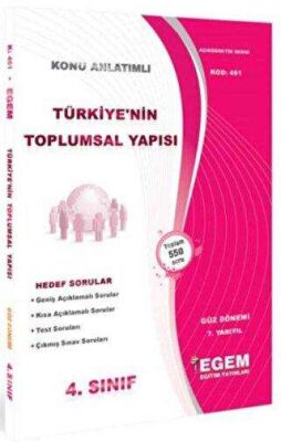 4. Sınıf 5. Yarıyıl Türkiye`nin Toplumsal Yapısı Konu Anlatımlı Soru Bankası Güz Dönemi kapağı