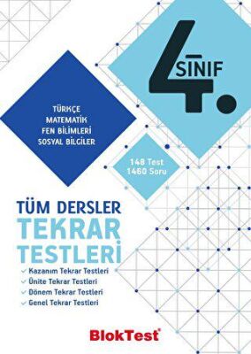 4. Sınıf Tüm Dersler Tekrar Testleri kapağı