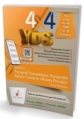 4x4 YDS Seti 2. Kitap Paragraf Tamamlama, Paragrafta İlgisiz Cümle ve Okuma Parçaları