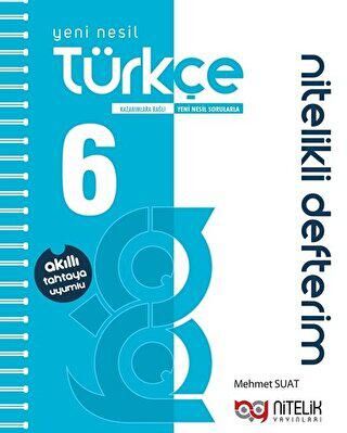 Nitelik 6. Sınıf Akıllı Defter Türkçe Yeni Nesil Nitelikli kapağı