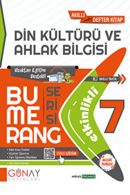 7. Sınıf Din Kültürü ve Ahlak Bilgisi Bumerang Serisi Etkinlikli Akıllı Defter kapağı