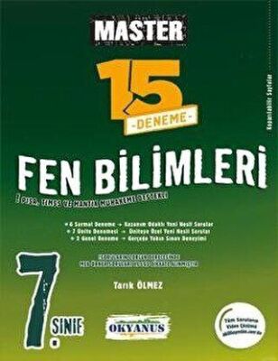 7. Sınıf Fen Bilimleri Master 15 Deneme kapağı