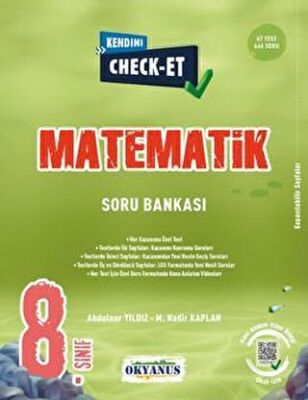8. Sınıf Kendini Check - Et Matematik Soru Bankası kapağı