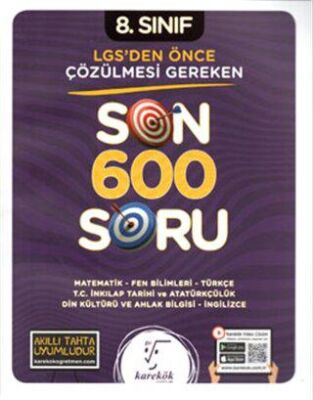 8. Sınıf LGS`den Önce Çözülmesi Gereken Son 600 Soru kapağı
