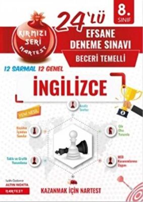 8. Sınıf Kırmızı Nar Efsane İngilizce 24 Deneme Sınavı kapağı