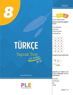 Birey PLE 8. Sınıf Türkçe 32 Yaprak Test kapağı