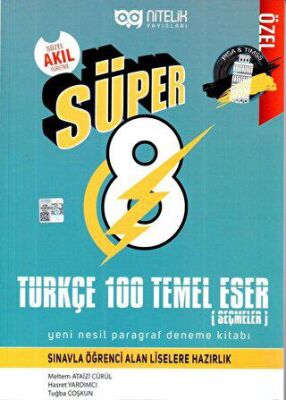 8. Sınıf Süper Türkçe 100 Temel Eser Yeni Nesil Paragraf Deneme Kitabı kapağı