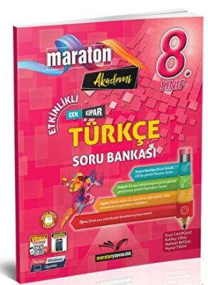 8. Sınıf Türkçe Etkinlikli Soru Bankası Maraton Yayınları kapağı