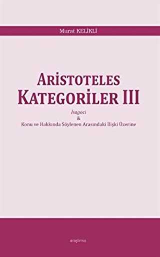 Aristoteles Kategoriler 3 kapağı