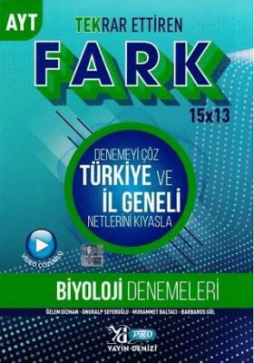 AYT Tekrar Ettiren Fark 15 x 13 Biyoloji Denemeleri kapağı
