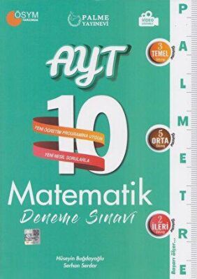 Palme YKS AYT Matematik 10 Deneme Palmetre Video Çözümlü kapağı