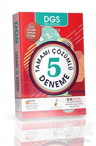 Pelikan Tıp Teknik Yayıncılık DGS Tamamı Çözümlü 5 Deneme