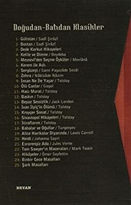 Doğudan - Batıdan Klasikler 25 Kitap Takım
