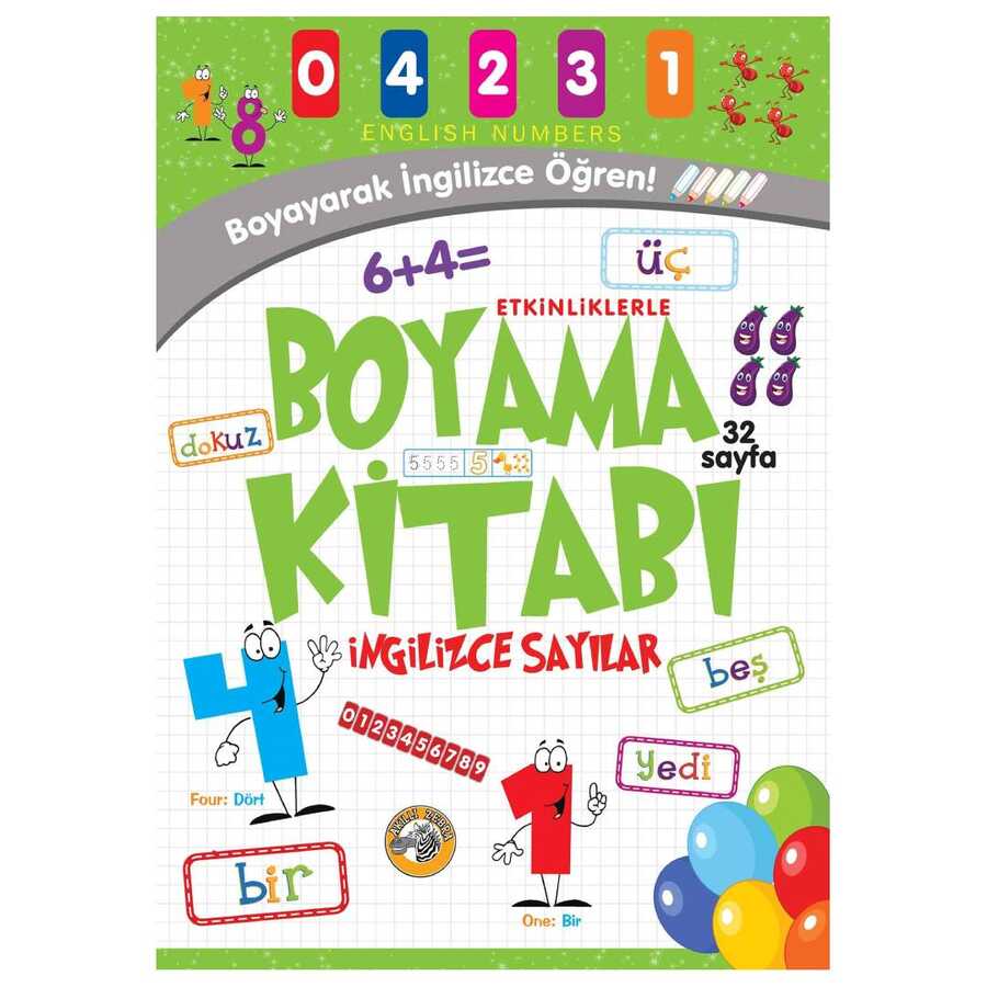 Etkinliklerle Boyama Kitabı İngilizce Sayılar kapağı