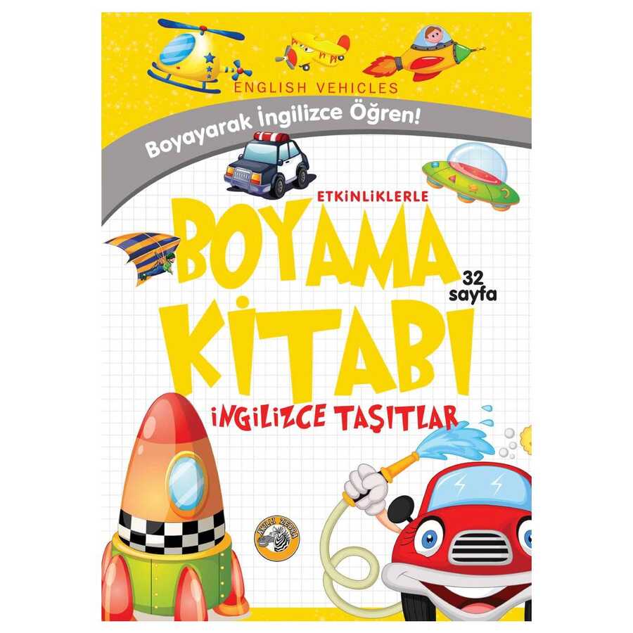 Etkinliklerle Boyama Kitabı İngilizce Taşıtlar kapağı