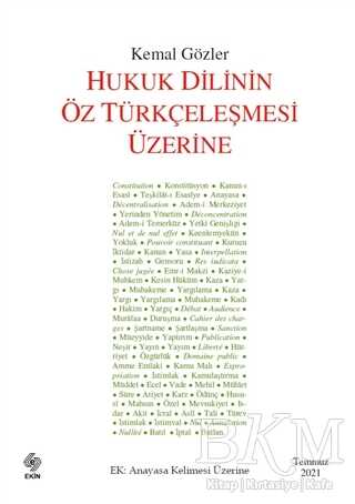 Hukuk Dilinin Öz Türkçeleşmesi Üzerine kapağı