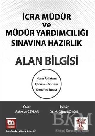Akademi Consulting Training İcra Müdür ve Müdür Yardımcılığı Sınavına Hazırlık Alan Bilgisi kapağı
