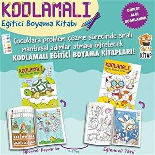 Kodlamalı Eğitici Boyama Kitabı 5-6 Yaş 2 Kitap Takım kapağı