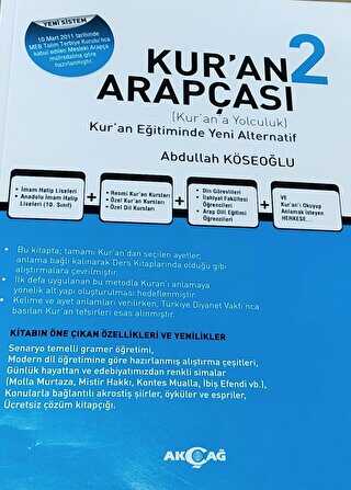 Kur’an Arapçası 2 Kitap + Çözüm Kitabı