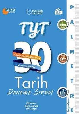 Palme YKS TYT Tarih 30 Deneme Palmetre Video Çözümlü kapağı